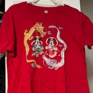 NWOT Zuni Authentic Disney Mickey & Minnie Red Design Cotton Tee Shirt Size XL